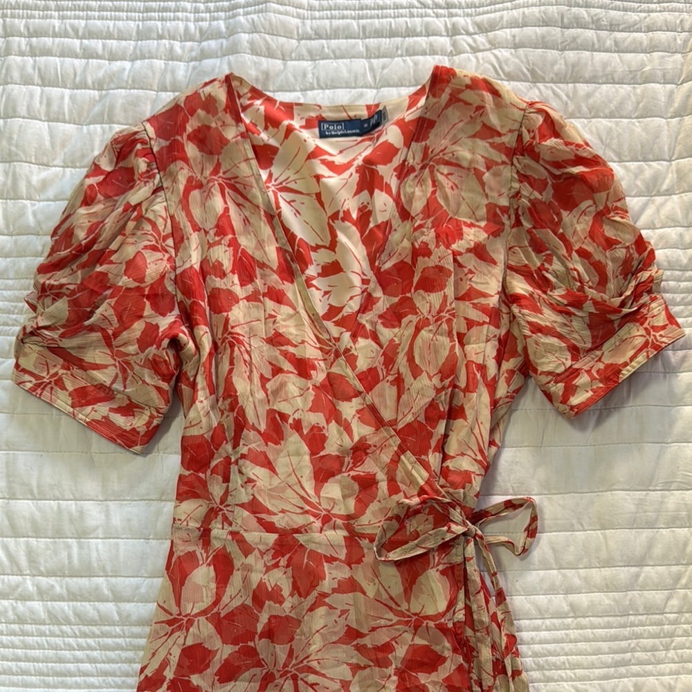 Ralph Lauren Floral Red Wrap Dress
